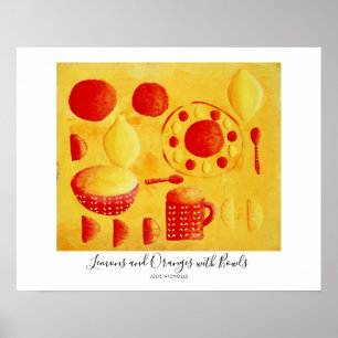 Poster Citrons et oranges avec Bowls Peinture