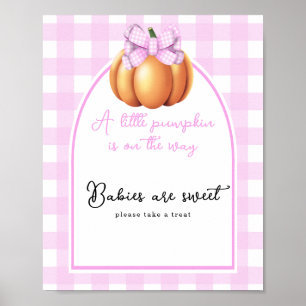Poster Citrouille arc baby shower bébé sont doux