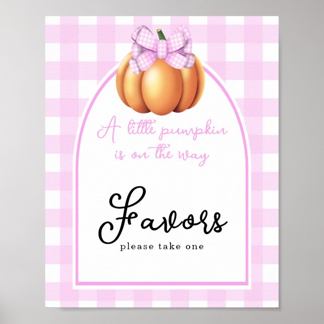 Poster Citrouille arc baby shower Faveurs (Devant)