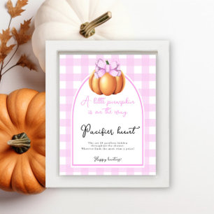 Poster Citrouille arc baby shower Pacifique chasse jeu