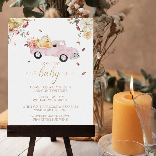 Poster Citrouille Automne Baby shower Ne pas dire Baby Ga (Créateur téléchargé)