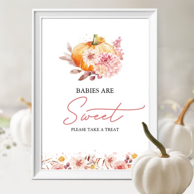 Poster Citrouille Automne Les bébés sont Baby shower doux (Créateur téléchargé)