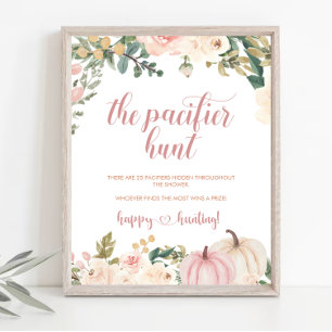 Poster Citrouille Automne Pacifique chasse Baby shower Po