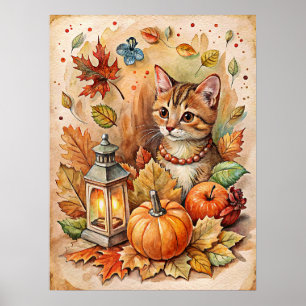 Poster Citrouille Autunm