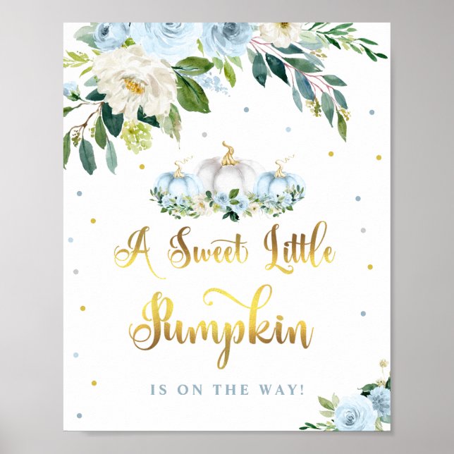 Poster Citrouille Baby shower Boy Fall Citrouille Party S (Devant)