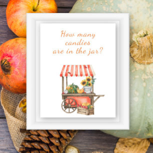 Poster Citrouille baby shower Devine combien de bonbons d
