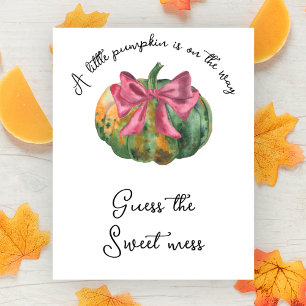 Poster Citrouille baby shower devine la douce pagaille