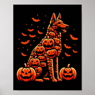 Poster Citrouille belge malinois Jack-o'-lantern Hallowee
