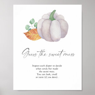 Poster Citrouille blanc - devinez le doux bordel