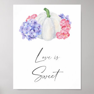 Poster Citrouille blanc - l'amour est doux prendre plaisi