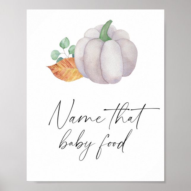 Poster Citrouille blanc - nom que bébé nourriture (Devant)