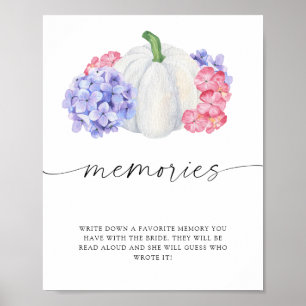 Poster Citrouille blanche - souvenirs avec la mariée
