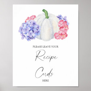 Poster Citrouille blanche - Votre carte de recette ici