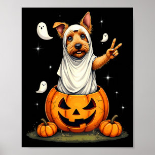 Poster Citrouille Boo Fantôme Térrier Écossais Chien Hall