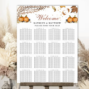 Poster Citrouille botanique Mariage d'automne 16 Table Si