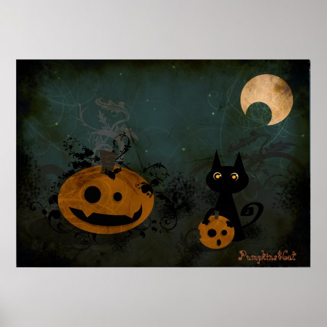Poster Citrouille&Cat (Devant)