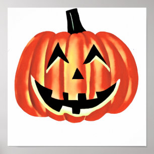 Poster Citrouille d’Halloween joyeuse / Joyeux Halloween