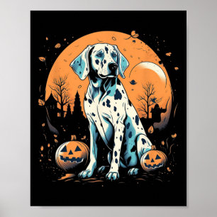 Poster Citrouille dalmate Halloween Costume Chien Chien C