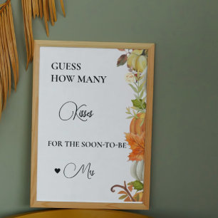 Poster Citrouille d'automne combien de baisers nuptiale d