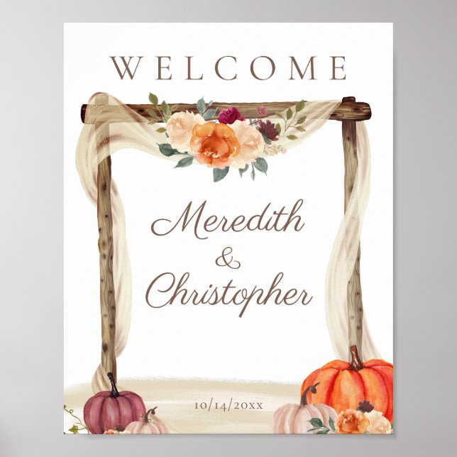 Poster Citrouille d'automne Mariage (Devant)