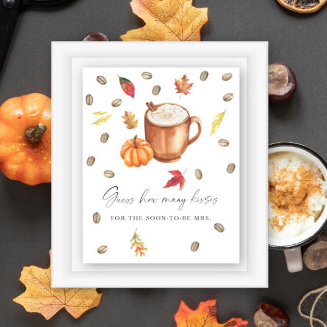 Poster Citrouille de café Devine combien de baisers (Créateur téléchargé)