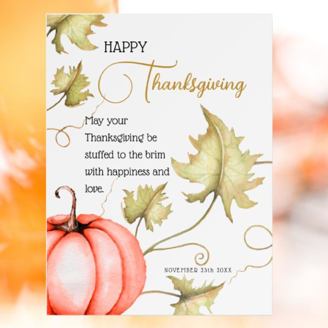Poster Citrouille de la journée bon thanksgiving Thanksgi (I wish you happiness))))