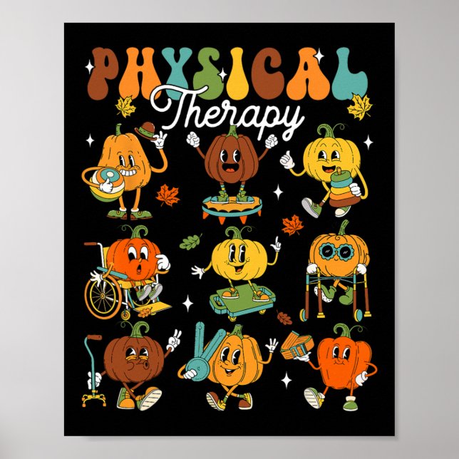 Poster Citrouille de physiothérapie Thanksgi (Devant)