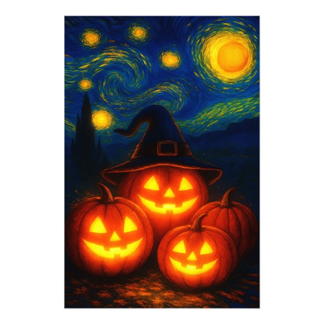 Poster Citrouille de Starry Night Halloween (Devant)