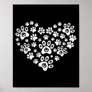 Poster Citrouille drôle de pattes de chien Halloween - Ch