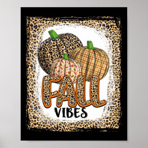 Poster Citrouille Empreinte de léopard Automne Vibes d'ac