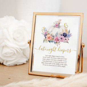 Poster citrouille Floral Late Night Diaper