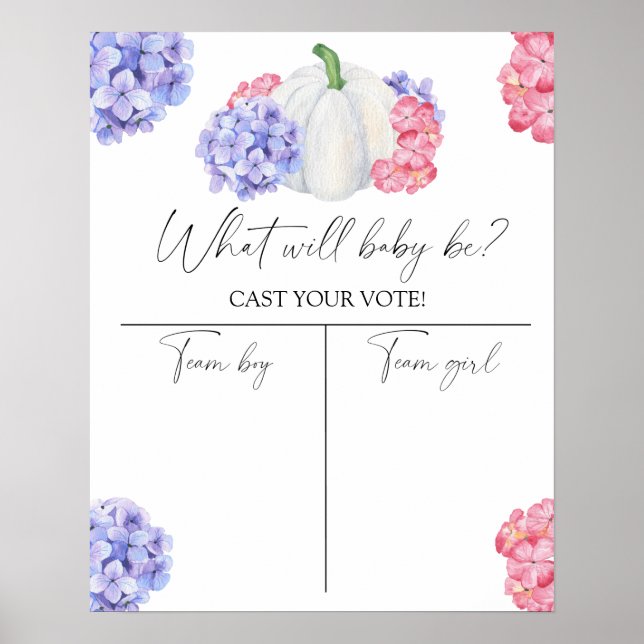 Poster Citrouille Genre révéler Garçon ou fille graphique (Devant)