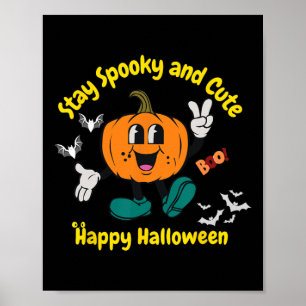 Poster Citrouille Halloween éffrayant Et Mignon