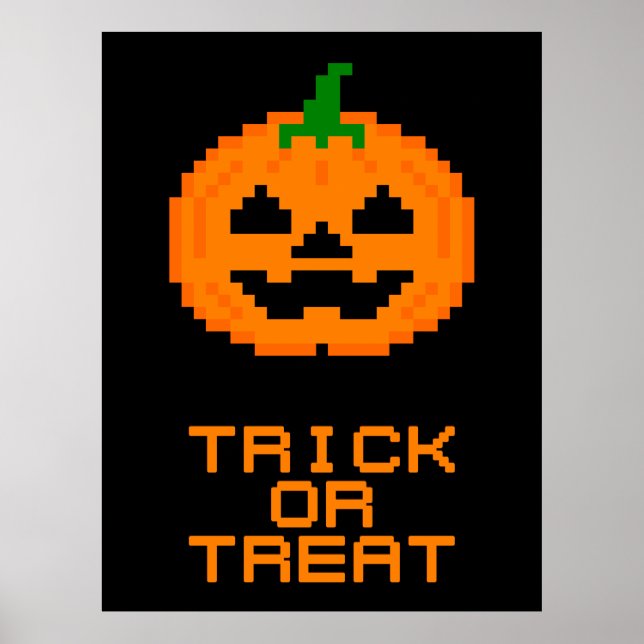 Poster Citrouille HALLOWEEN - TRICK OU TRAITEMENT (Devant)