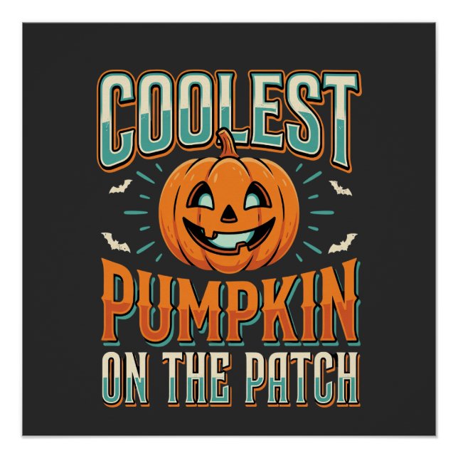Poster Citrouille la plus cool du patch Design Halloween_ (Devant)