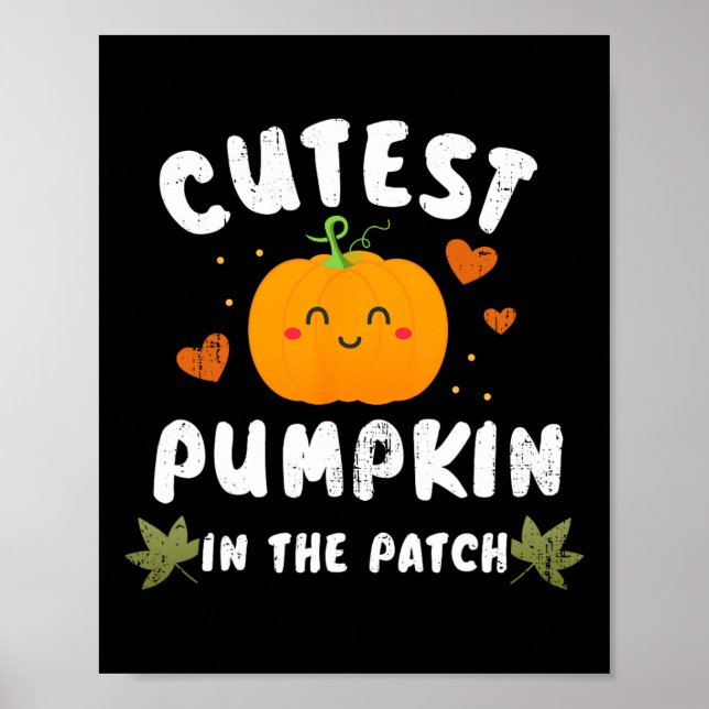 Poster Citrouille Le Plus Cutest Dans Le Patch Costume D' (Devant)