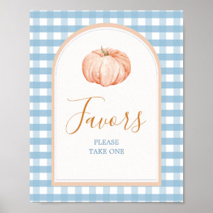 Poster Citrouille orange Boho Blue En vichy Faveurs Signa