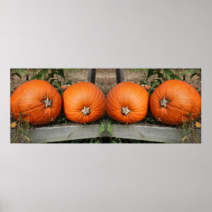 Poster Citrouille Pair Fall Mirror Abstrait