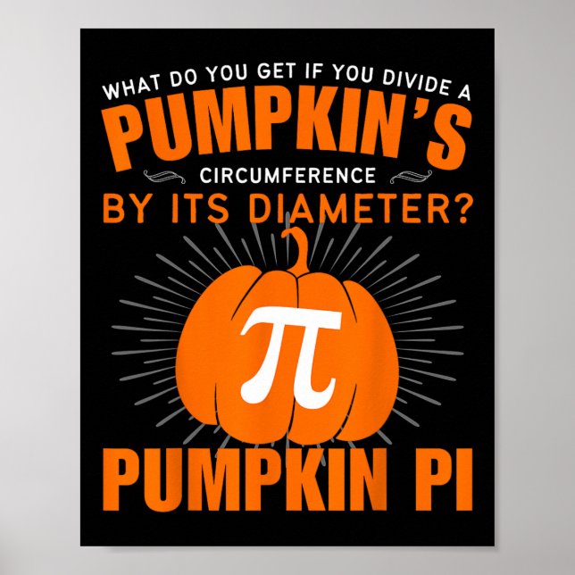 Poster Citrouille Pie Math Halloween Pi Jour Costume Homm (Devant)
