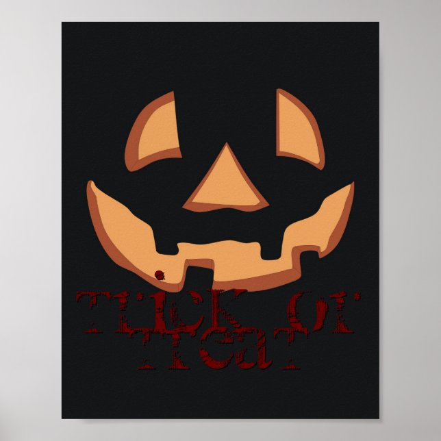 Poster Citrouille pour Halloween en noir (Devant)
