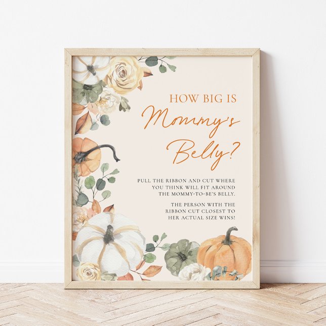 Poster Citrouille Quelle est la taille de maman du ventre (Créateur téléchargé)