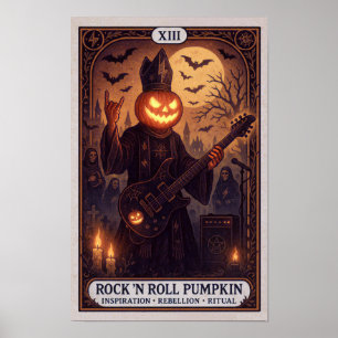 Poster Citrouille Rock’N Roll - Carte Tarot Gothiq