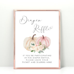 Poster Citrouille rose Refroidissement Bébé Fille Douche