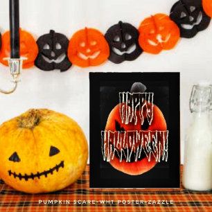 Poster Citrouille Scare-Wht