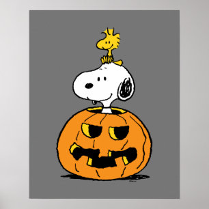 Poster Citrouille Snoopy & Woodstock