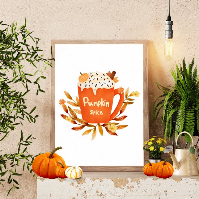 Poster Citrouille Spice Mug Wall Art | Décor d'automne (Front)
