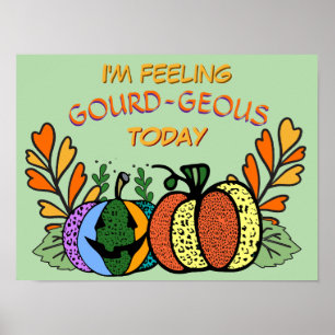 Poster Citrouilles d'automne gourdes