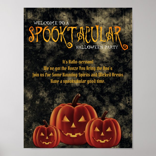 Poster Citrouilles du parti d'Halloween Spooktacular (Devant)