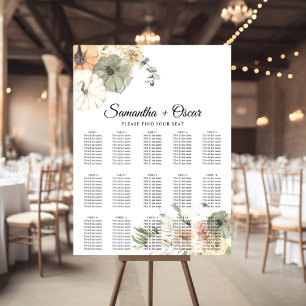 Poster Citrouilles et fleurs d'aquarelle modernes