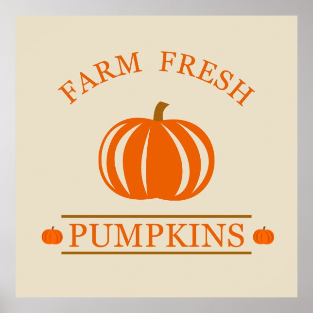 Poster Citrouilles frais de ferme automne (Devant)